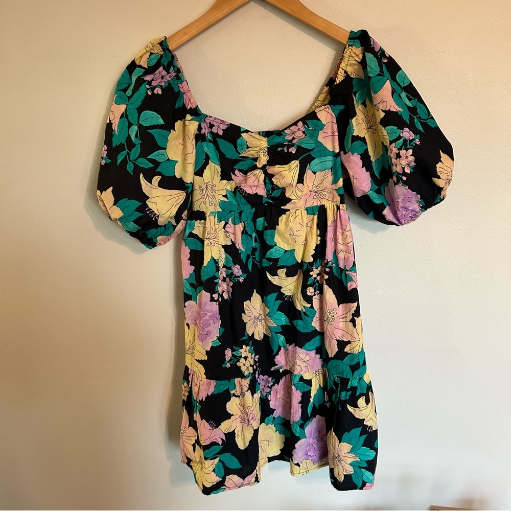 Billabong Be Mine Floral Print Sweetheart Babydoll Dress M Medium Colorful - Picture 5 of 8